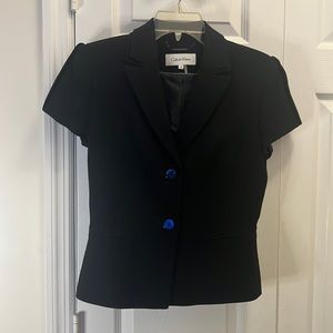 Basic black, short sleeve jacket